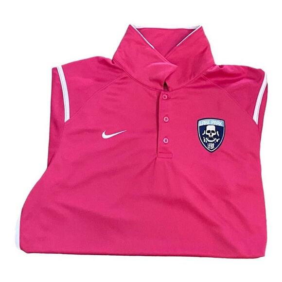 Nike Mens Pink Short Sleeve Collared Dri-Fit Athletic Polo Shirt Size Large - Picture 10 of 12